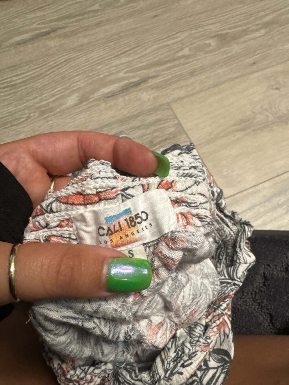 Cali 1850 Tropical Floral Print Drawstring Pants Size S